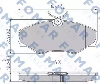 FOMAR FRICTION fo692681 -  Комплект тормозных колодок, дисковый тормоз